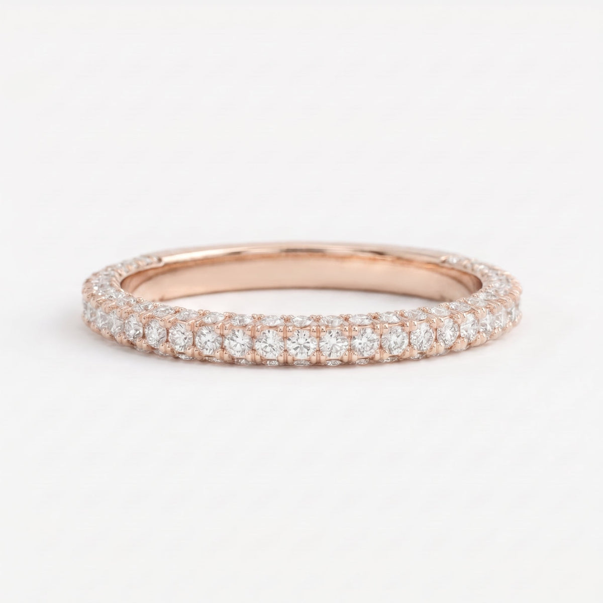Round Brilliant Lab Diamond Wedding Band Eternity Ring, view 6