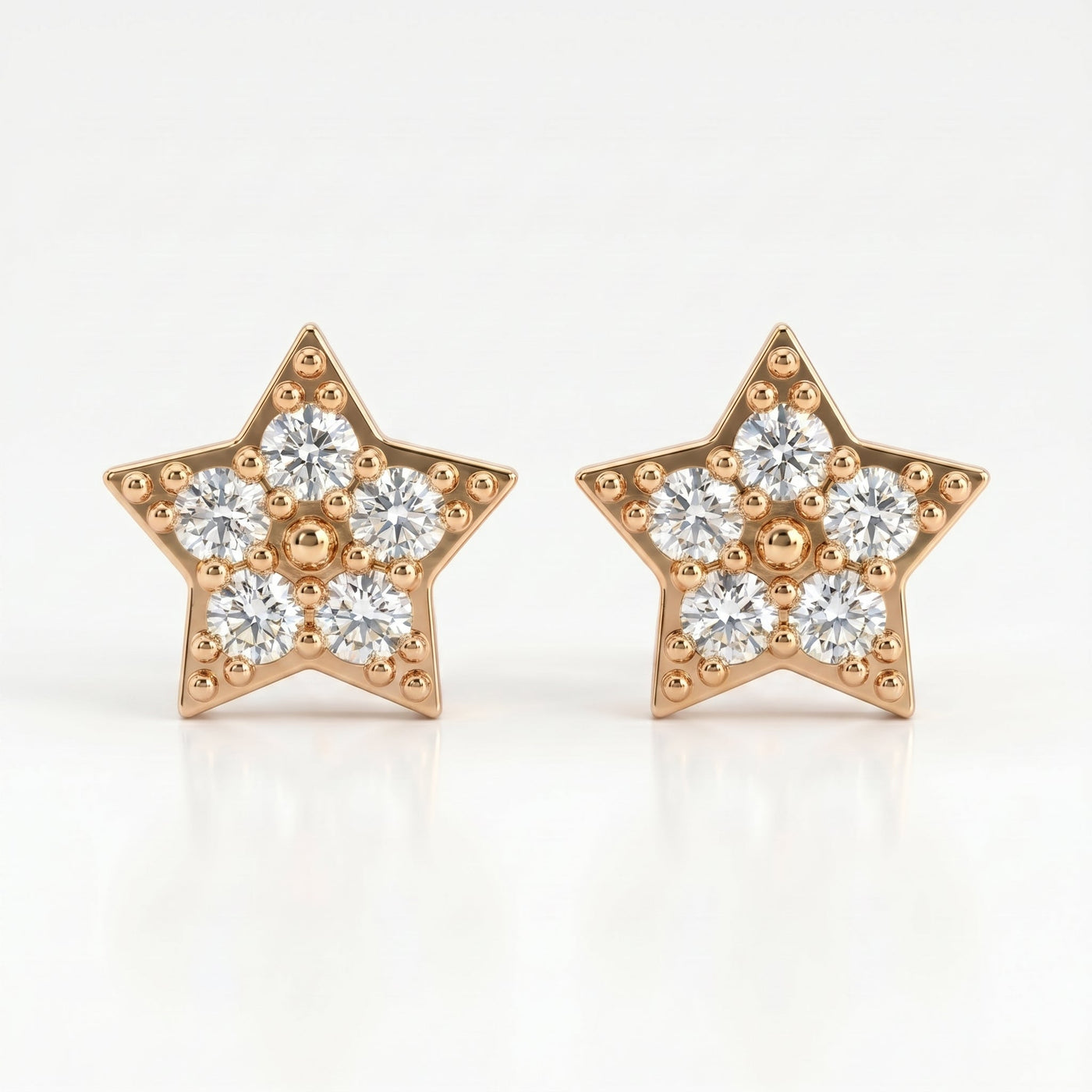 Star Cluster Diamond Stud Earrings, view 5