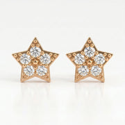 Star Cluster Diamond Stud Earrings, view 5