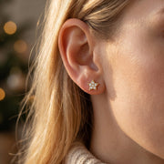 Star Cluster Diamond Stud Earrings, view 2