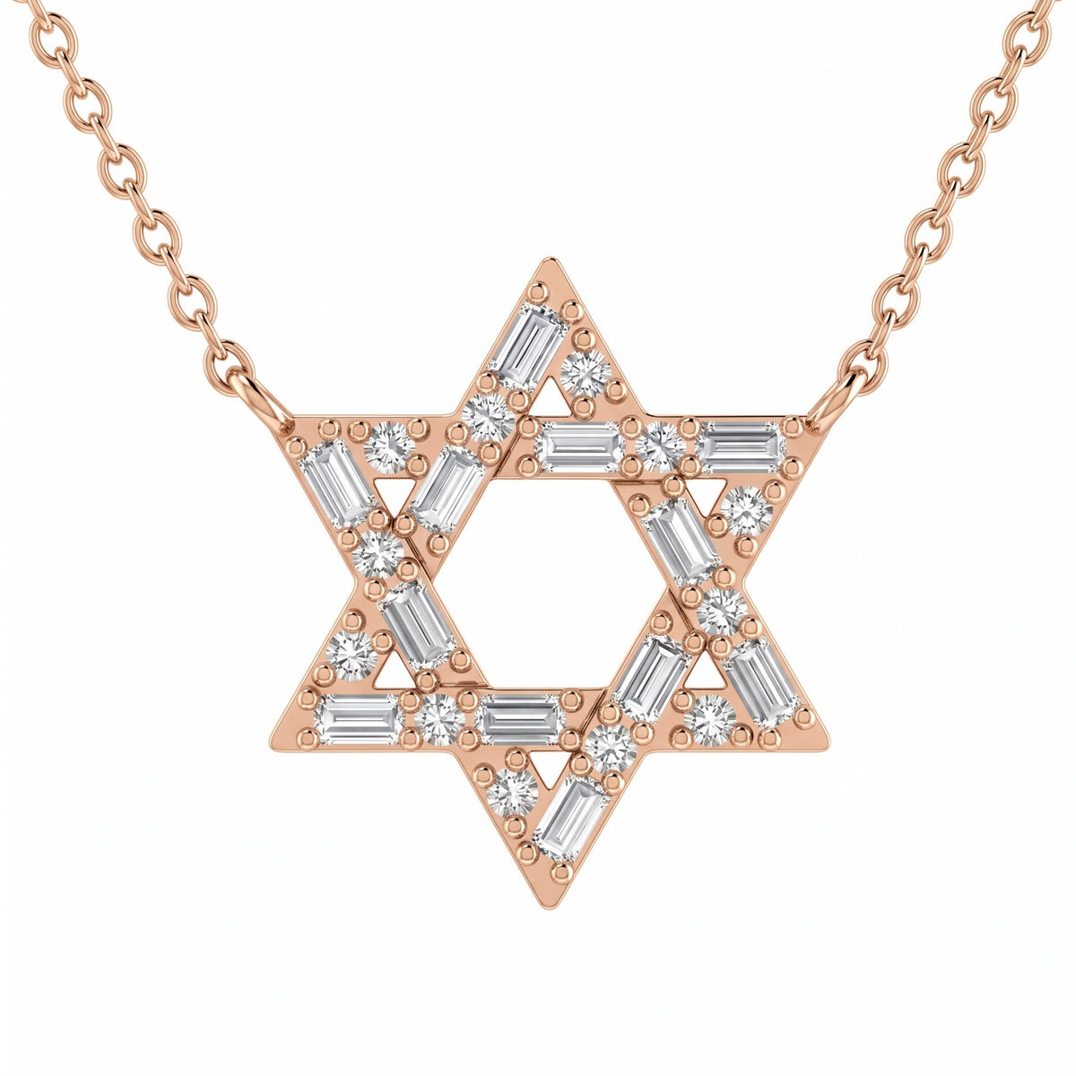 Star of David Baguette Round Pendant, image 3