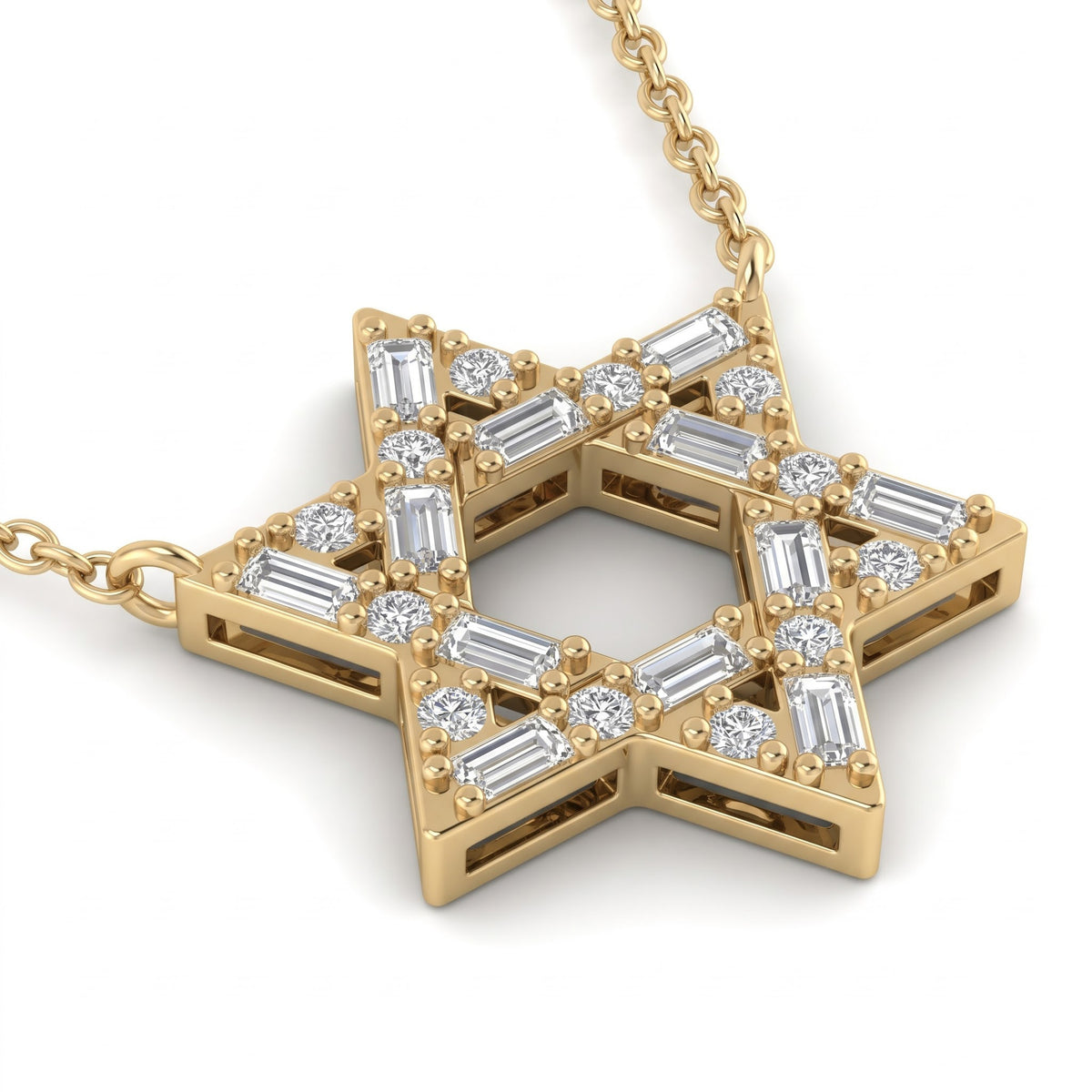 Star of David Baguette Round Pendant, image 6
