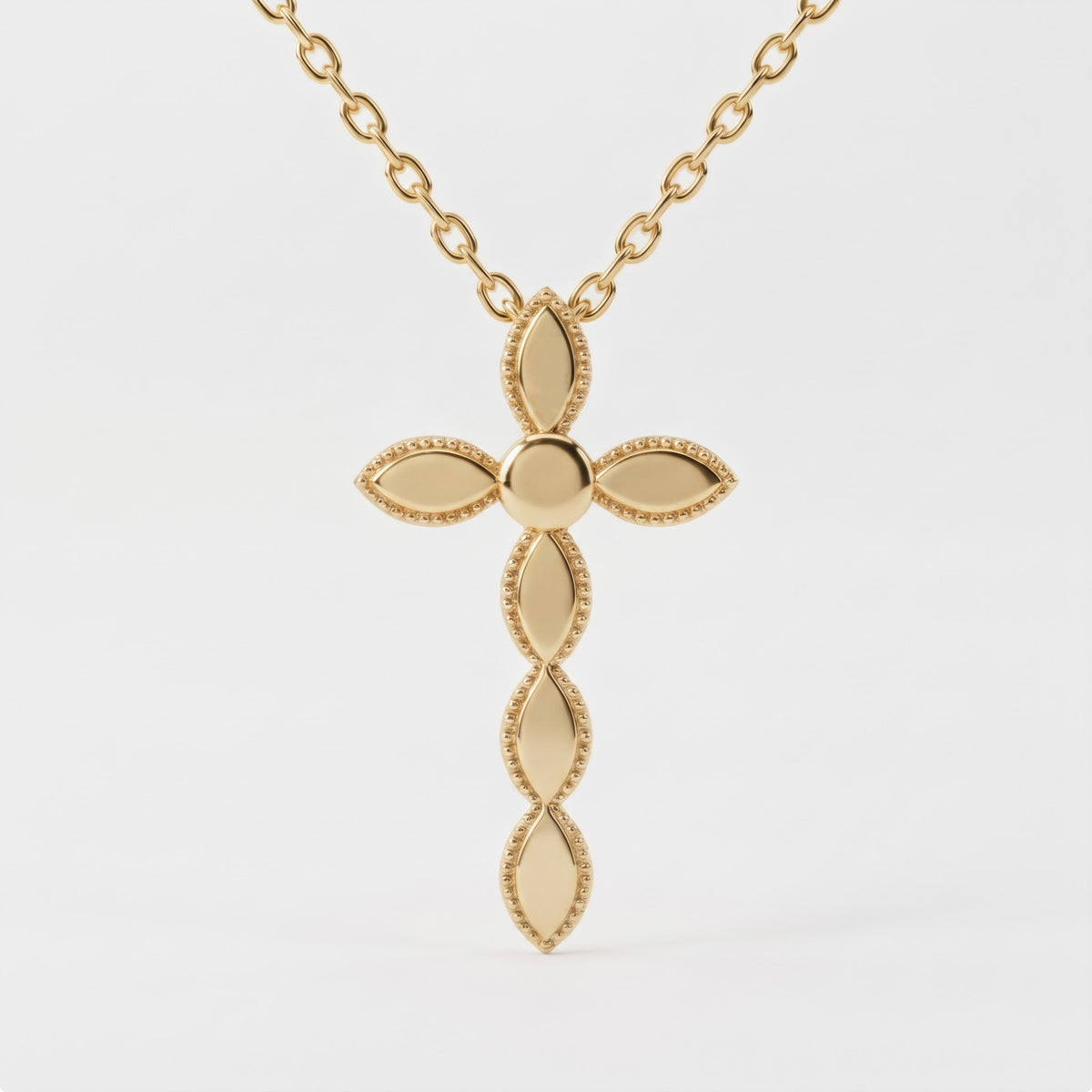 Vintage Inspired Diamond Cross Pendant Necklace, image 3