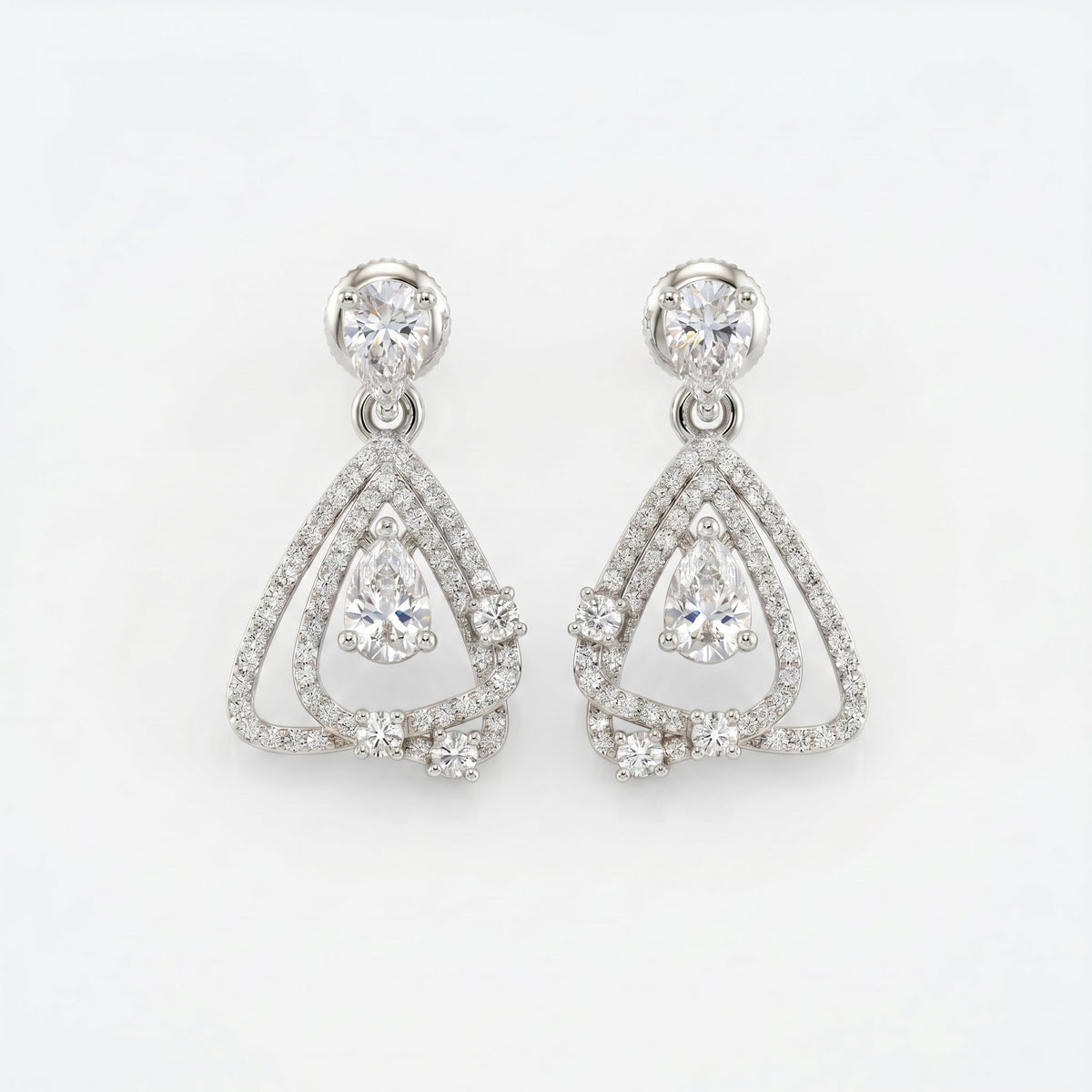 Drop & dangle earrings with geometric open-frame design, view 5