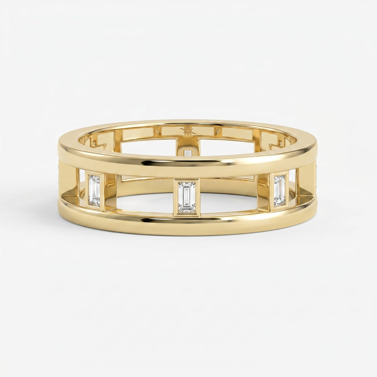Geometric Baguette Diamond Eternity Band Ring, view 1