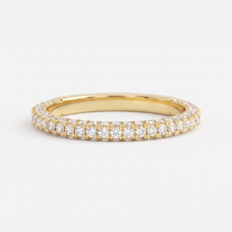 Round Brilliant Lab Diamond Wedding Band Eternity Ring, view 1