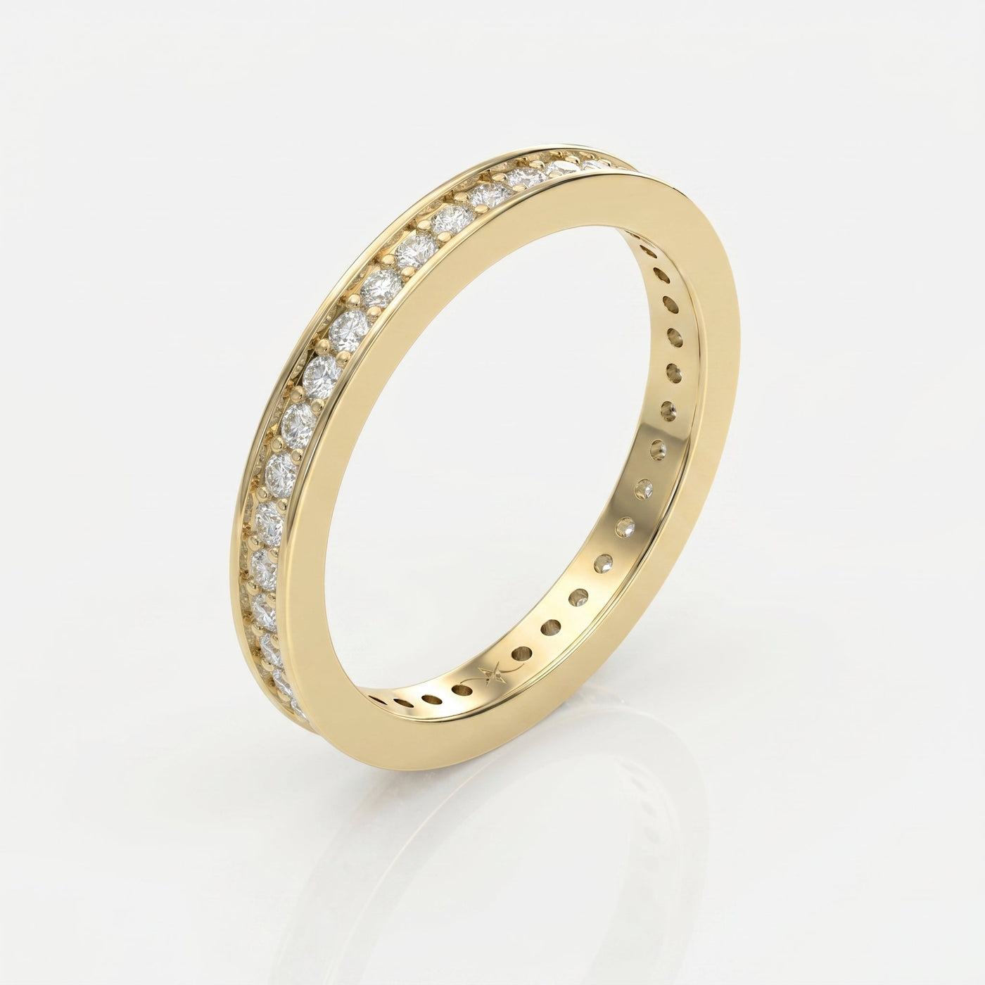 Minimalist Round Diamond Eternity Band Ring, view 3