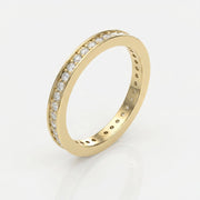 Minimalist Round Diamond Eternity Band Ring, view 3
