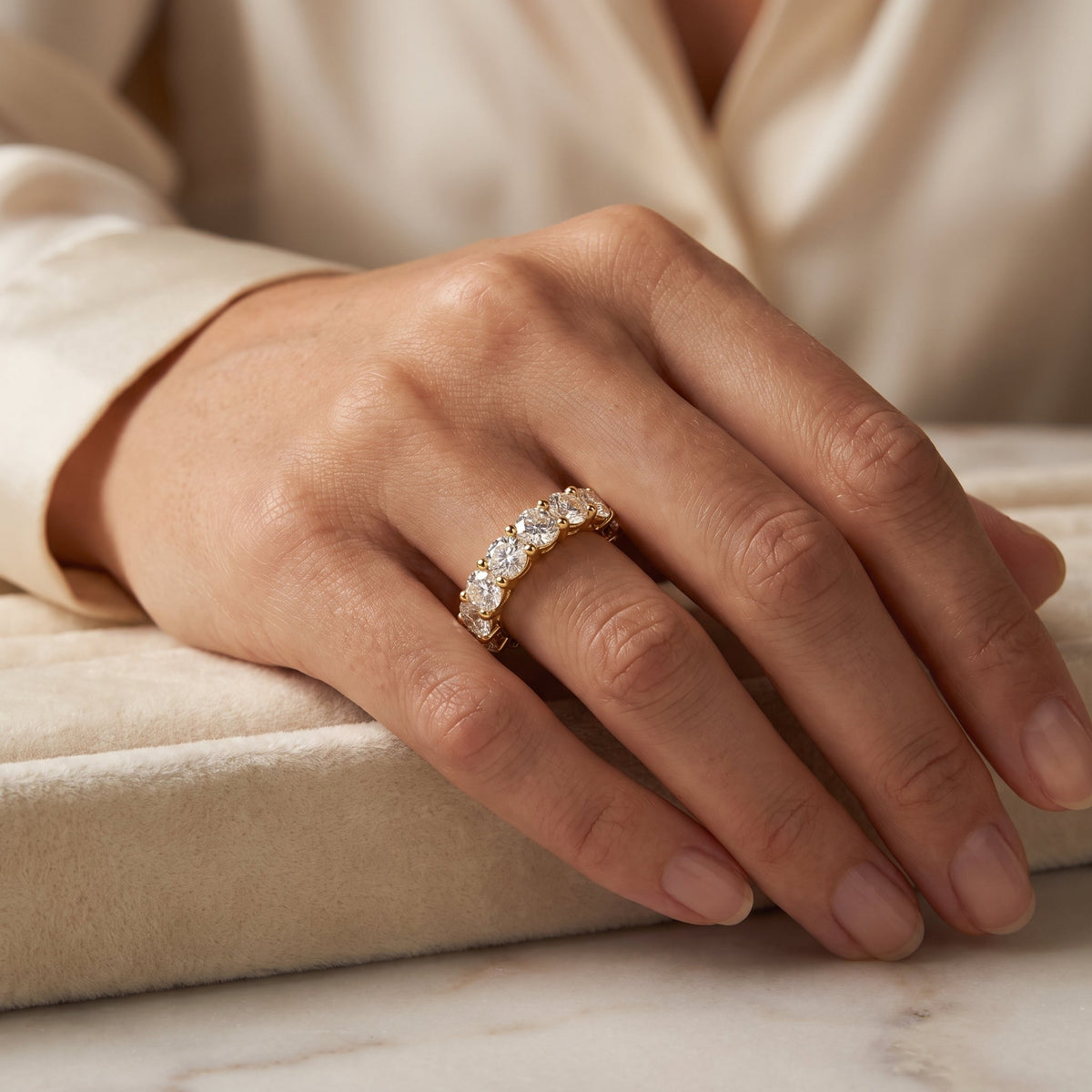 Round Brilliant Lab Diamond Eternity Ring, view 2