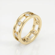 Floating Round Diamond Open Gallery Eternity Band Ring, view 3