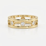 Floating Round Diamond Open Gallery Eternity Band Ring, view 1