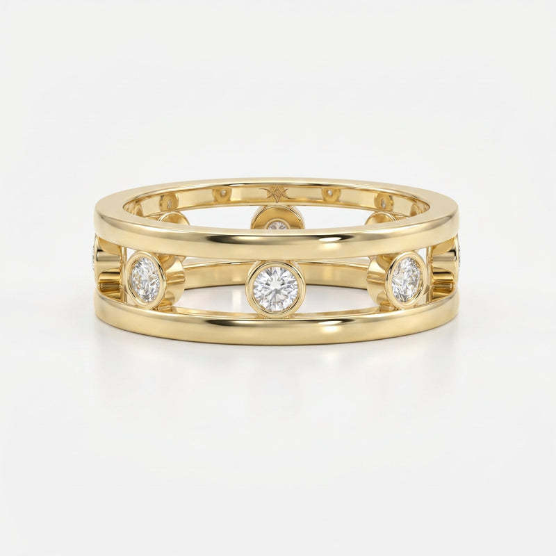 Floating Round Diamond Open Gallery Eternity Band Ring, view 1