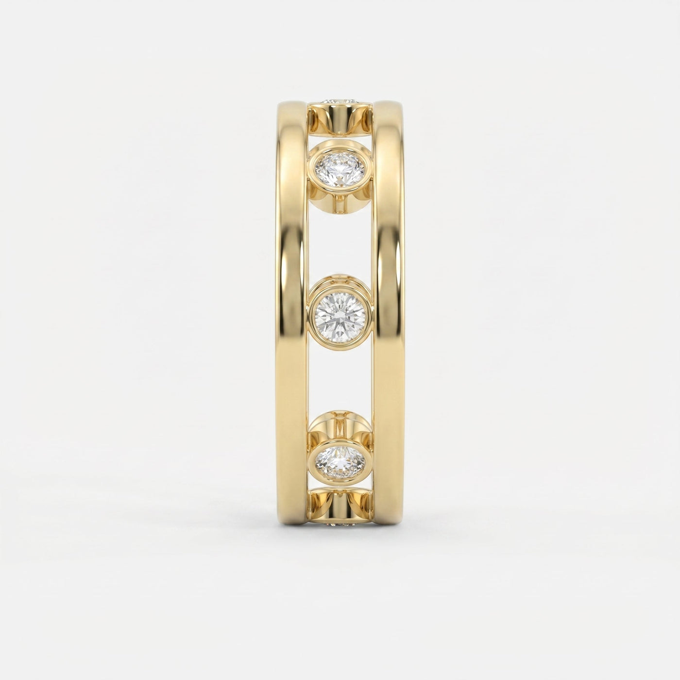 Floating Round Diamond Open Gallery Eternity Band Ring, view 4