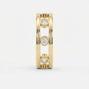 Floating Round Diamond Open Gallery Eternity Band Ring, view 4