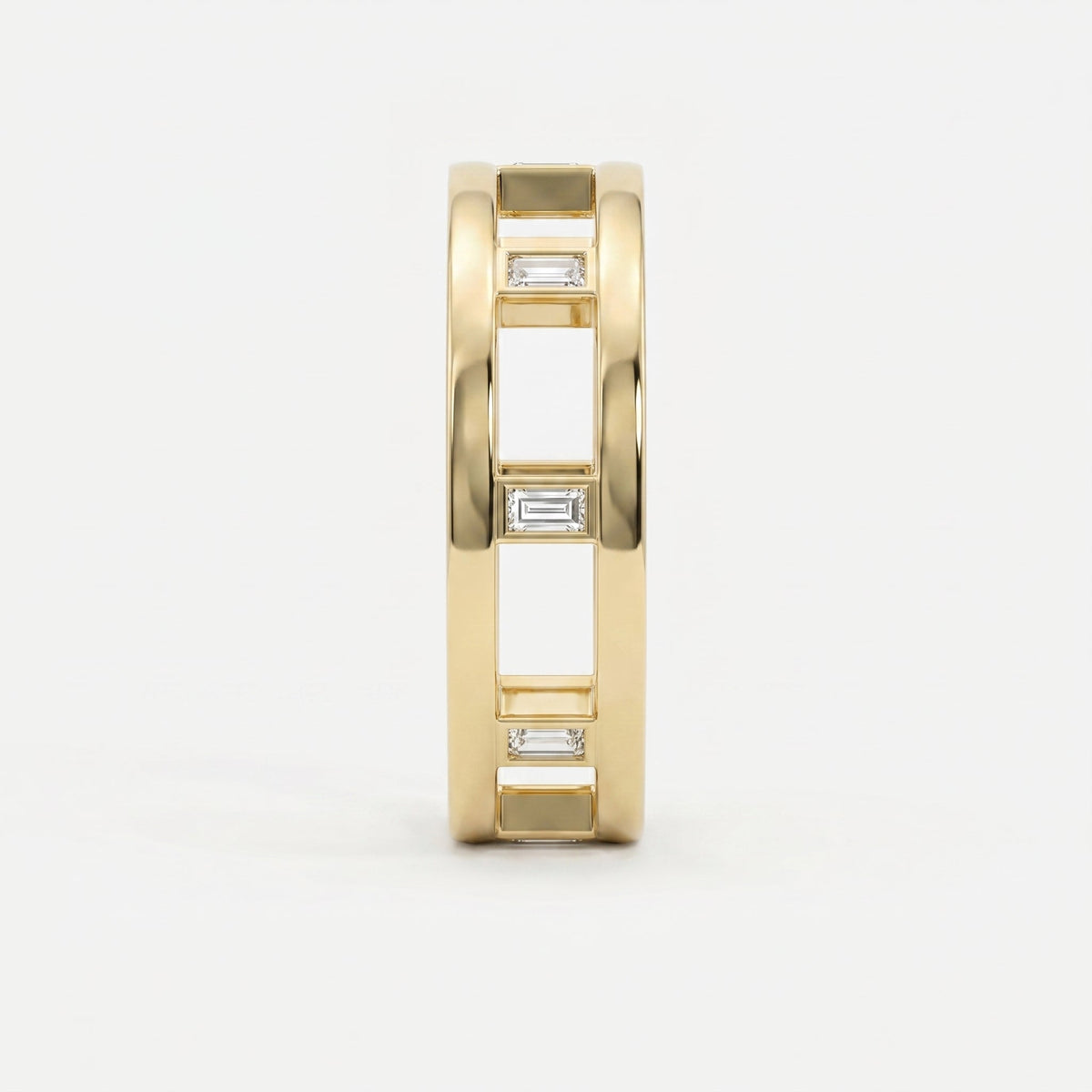 Geometric Baguette Diamond Eternity Band Ring, view 4